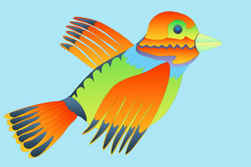 Uccello astratto multicolore in volo © mauro tombolini