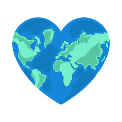 world shaped heart