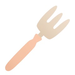 cute childish spring gardening illustration - little pink rake