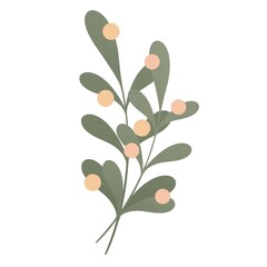 cute childish spring illustration - plant with berries