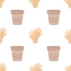 cute spring pattern for kids - potty and gardening gloves