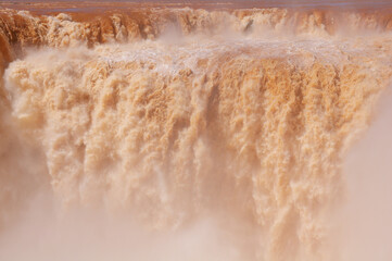 Yellow water of Iguazu falls.