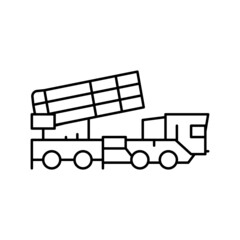 air defense machine line icon vector illustration
