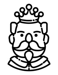 King Head Flat Icon Isolated On White Background