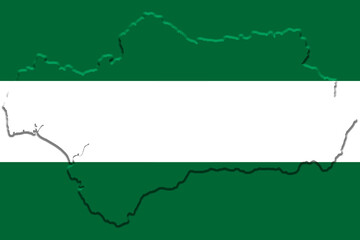 Andalucía, mapa y bandera