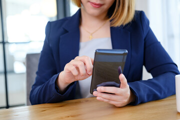 Close up of man using mobile phone.