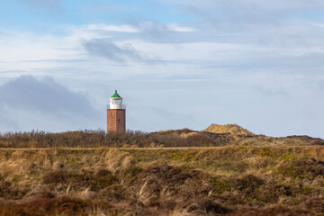 Lighthouse in Kampen on the island of Sylt, Schleswig-Holstein - obrazy, fototapety, plakaty