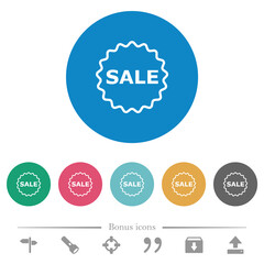 Sale badge outline flat round icons