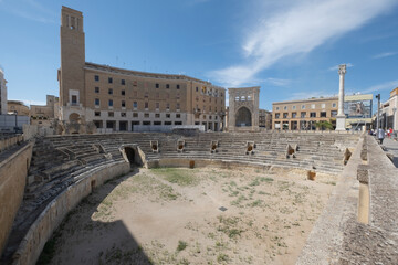 Fototapeta premium Roman Amphiteatre in Sant Oronzo square in Lecce, Italy.