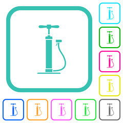 Air pump vivid colored flat icons