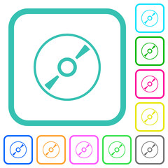 DVD disk outline vivid colored flat icons