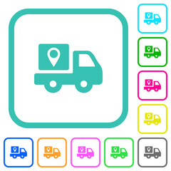 Package delivery tracking solid vivid colored flat icons