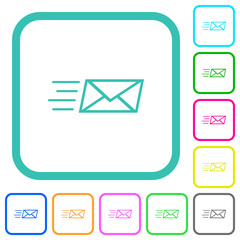 Sending express mail outline vivid colored flat icons