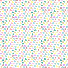 Decorative minimalistic pattern with colorful seashells in hand drawn style.