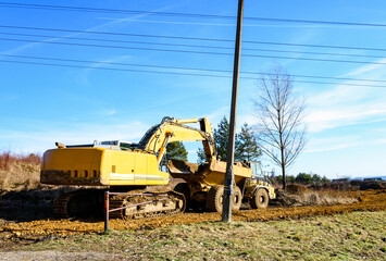 Heavy machinery at the construction site
