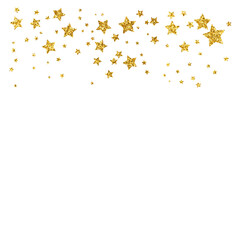 Gold glitter stars. Classic clip art set on white background