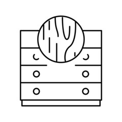 wood furniture line icon vector illustration