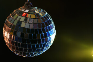 disco ball on a blue background