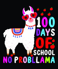 
100 days of school no problem...kids t shirt design