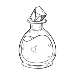 illustration bottle line black and white