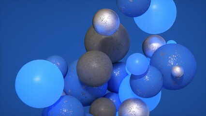 blue balloons in the air