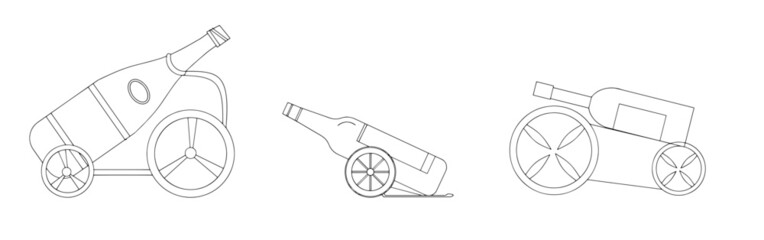 Bottles of vine on the wheels.