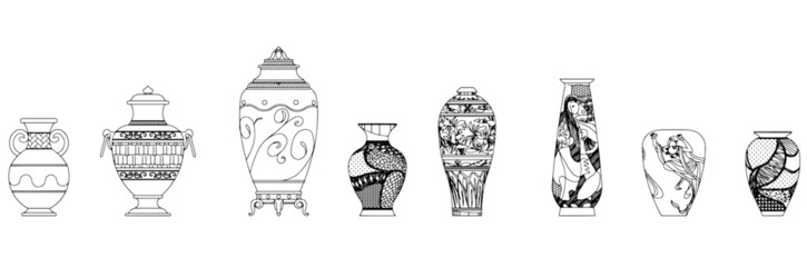 Vases from China and India.