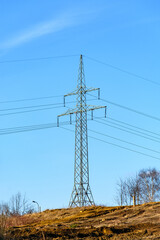 View of the high voltage pylon against the sky