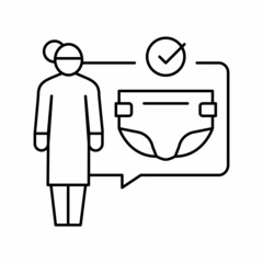 changing diapers line icon vector illustration