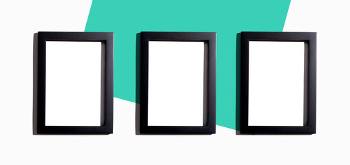 Blank rectangle picture frames with copy space