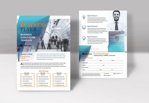 Business Event Flyer with Registration Form