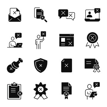 Reject icons set . Reject pack symbol vector elements for infographic web