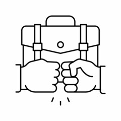 support partner line icon vector illustration