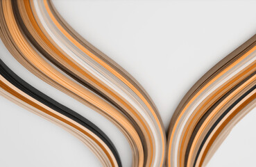 Abstract color gradient wave strip curlline paper copy space background.