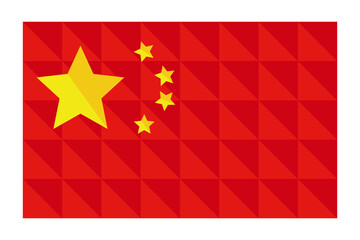 A modern Chinese flag made up of blocks. Vector.