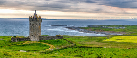 Coastal view at Doonagore Castle in Doolin County Clare Ireland Wild Atlantic Way