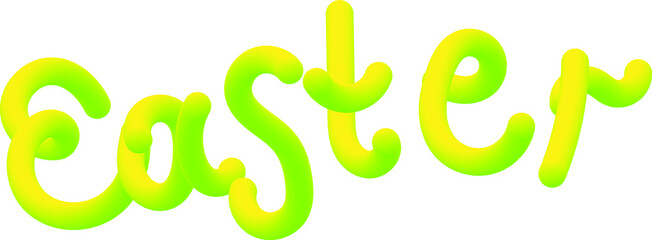 Easter  inscription of  3d  letters. vector