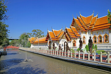 Wat Benchamabophit or The Marble Temple, One of Bangkok's Best-known Temples in Dusit District,...