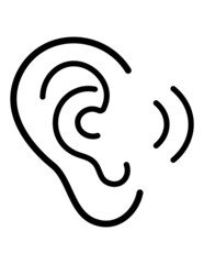 Ear Flat Icon Isolated On White Background