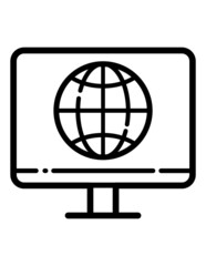 Obraz premium Internet Flat Icon Isolated On White Background