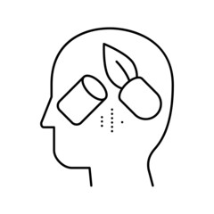 natural homeopathy pill line icon vector illustration