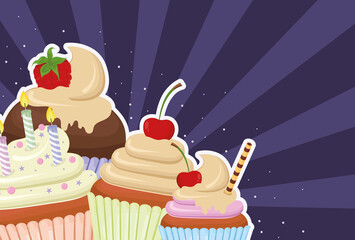 cupcakes stickers design