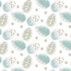 Easter eggs pattern for easter day sweet and colorful with decoration patterns on white background. Set of colourful decorated Easter Eggs for use in Easter designs. Vector illustration.	