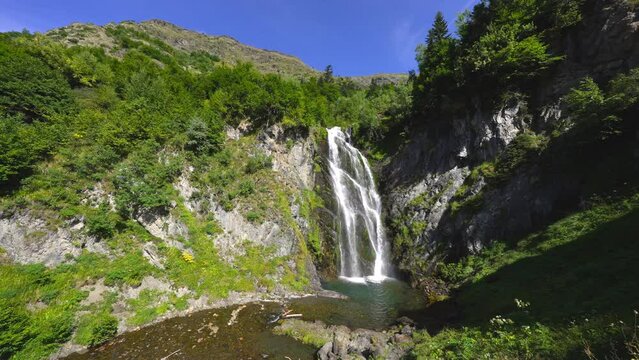 Amazing Saut deth Pish waterfall in Spain