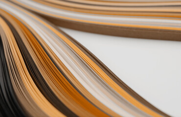Selective soft focus Abstract color gradient wave strip curl line paper copy space background.