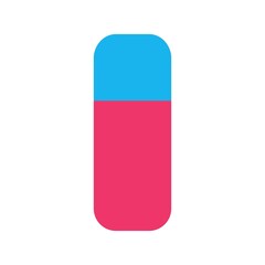 Ink eraser top view icon. Vector illustration.