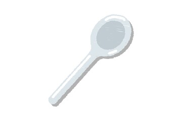Spoon Icon design colorful chalk. Draw a picture on a white background.