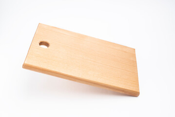 rectangular wooden board on a white isolated background