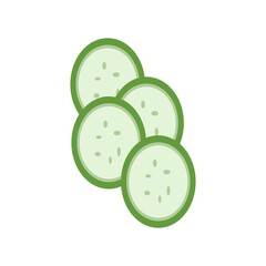 Cucumber Slices on the white background. Vector illustration.