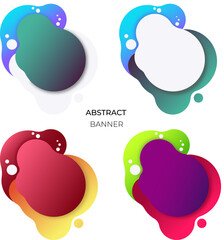 Abstract liquid banner set without text for design